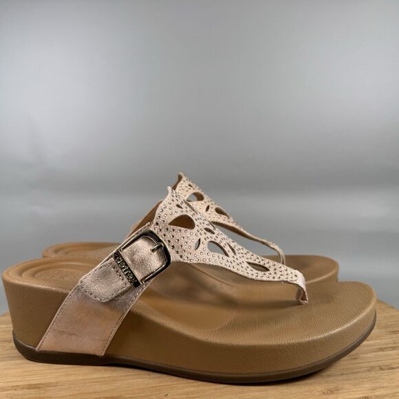 Aetrex Tasha Sandals Women's  Flip Flops Wedge Blush Size 8.5 - Picture 1 of 6